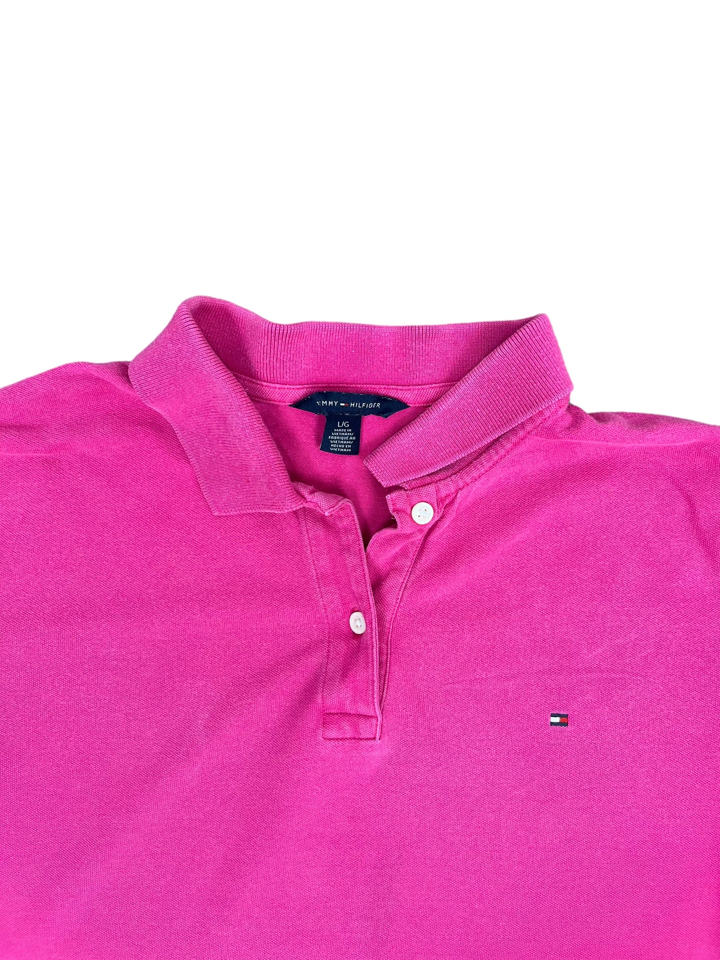 Vintage Tommy Hilfiger Cropped Polo Shirt - Large