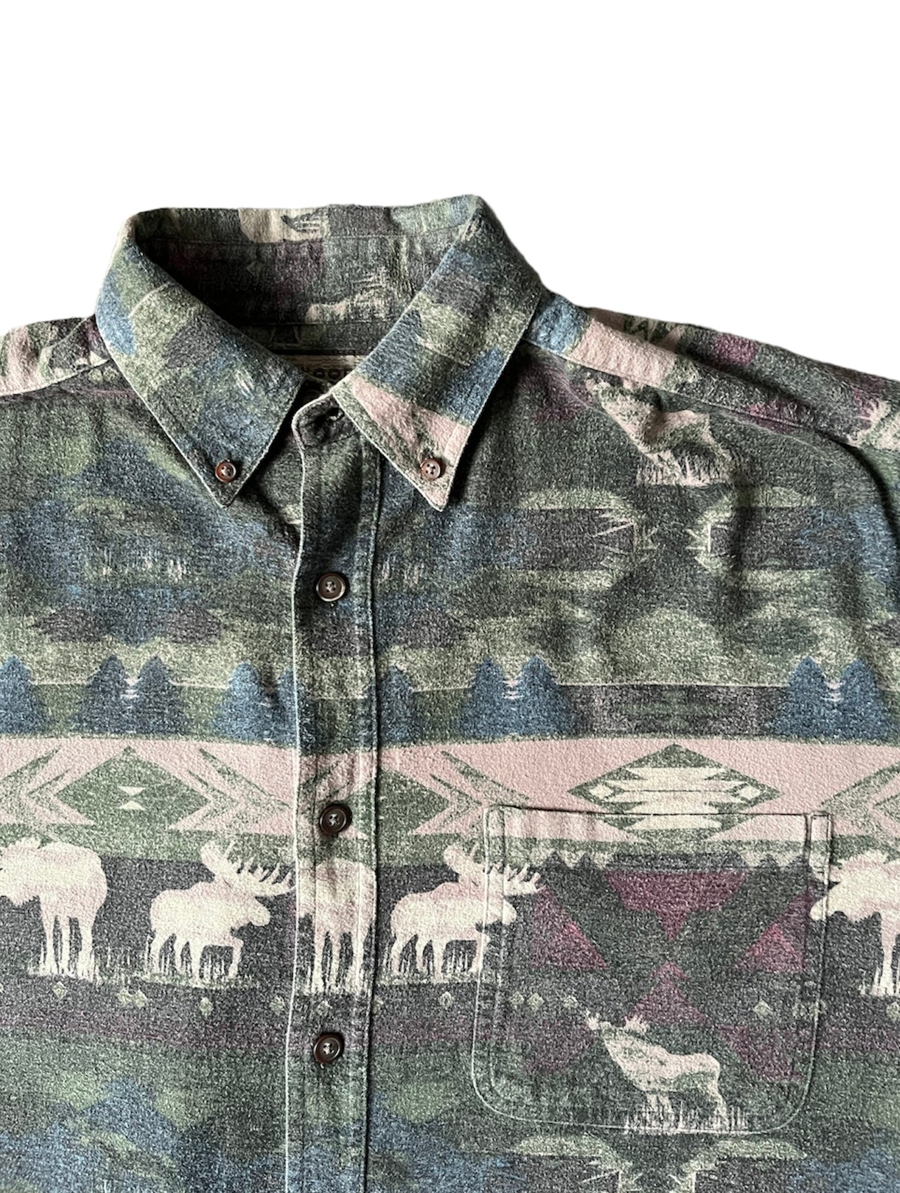 Vintage Moose Aztec Shirt - Large