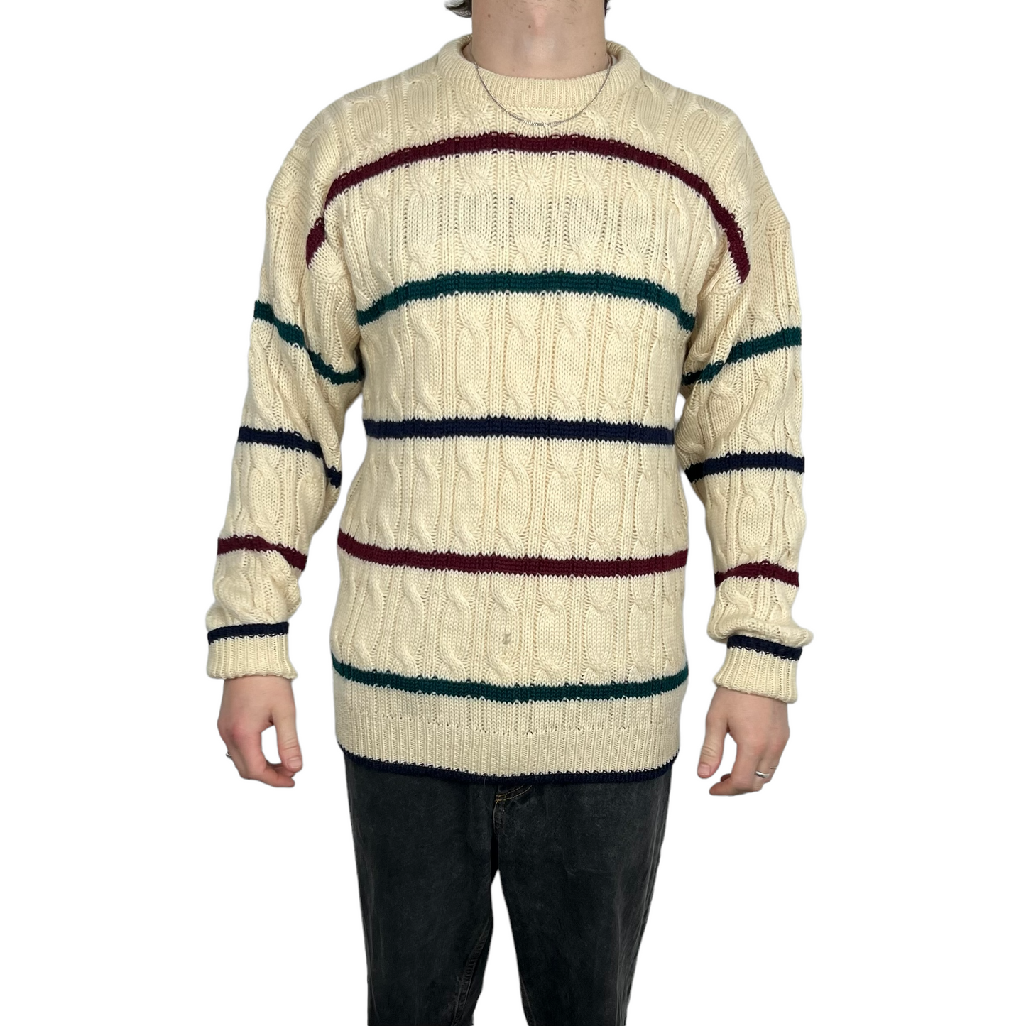 Vintage 80’s John Ashford Cable Knitted Jumper - XL
