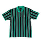 Obey Striped Zip Polo Shirt Green / Black - Medium