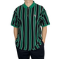 Obey Striped Zip Polo Shirt Green / Black - Medium