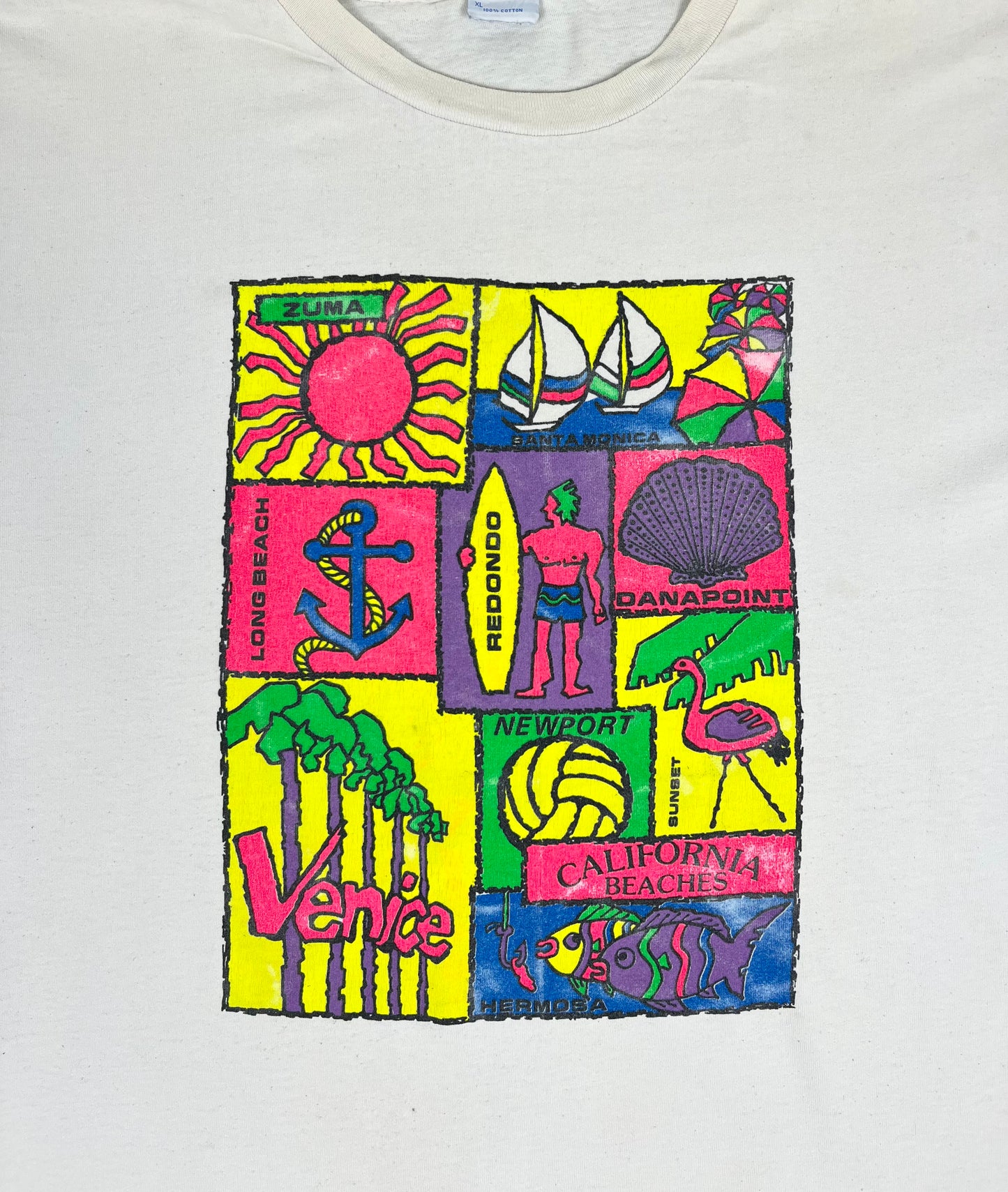 Vintage 80’s California Beaches T Shirt - XL