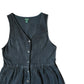 Vintage 90's Pinafore Midi Dress Black Denim - 12
